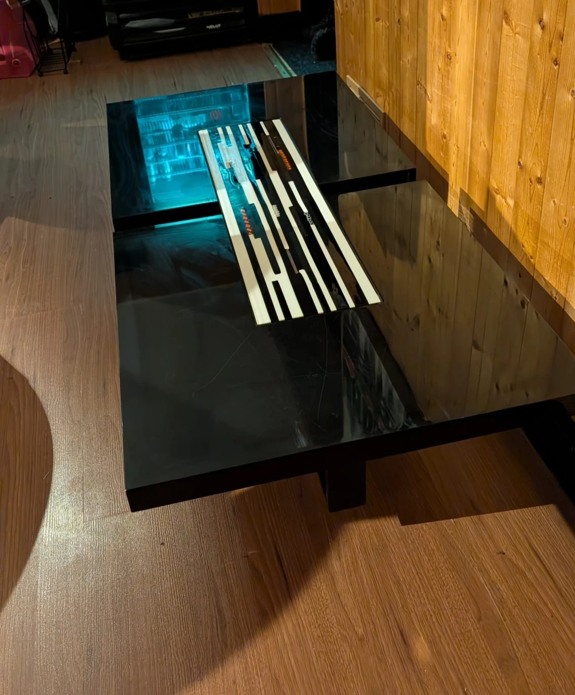 Modern Black Coffee Table with Glass Insert - photo 3