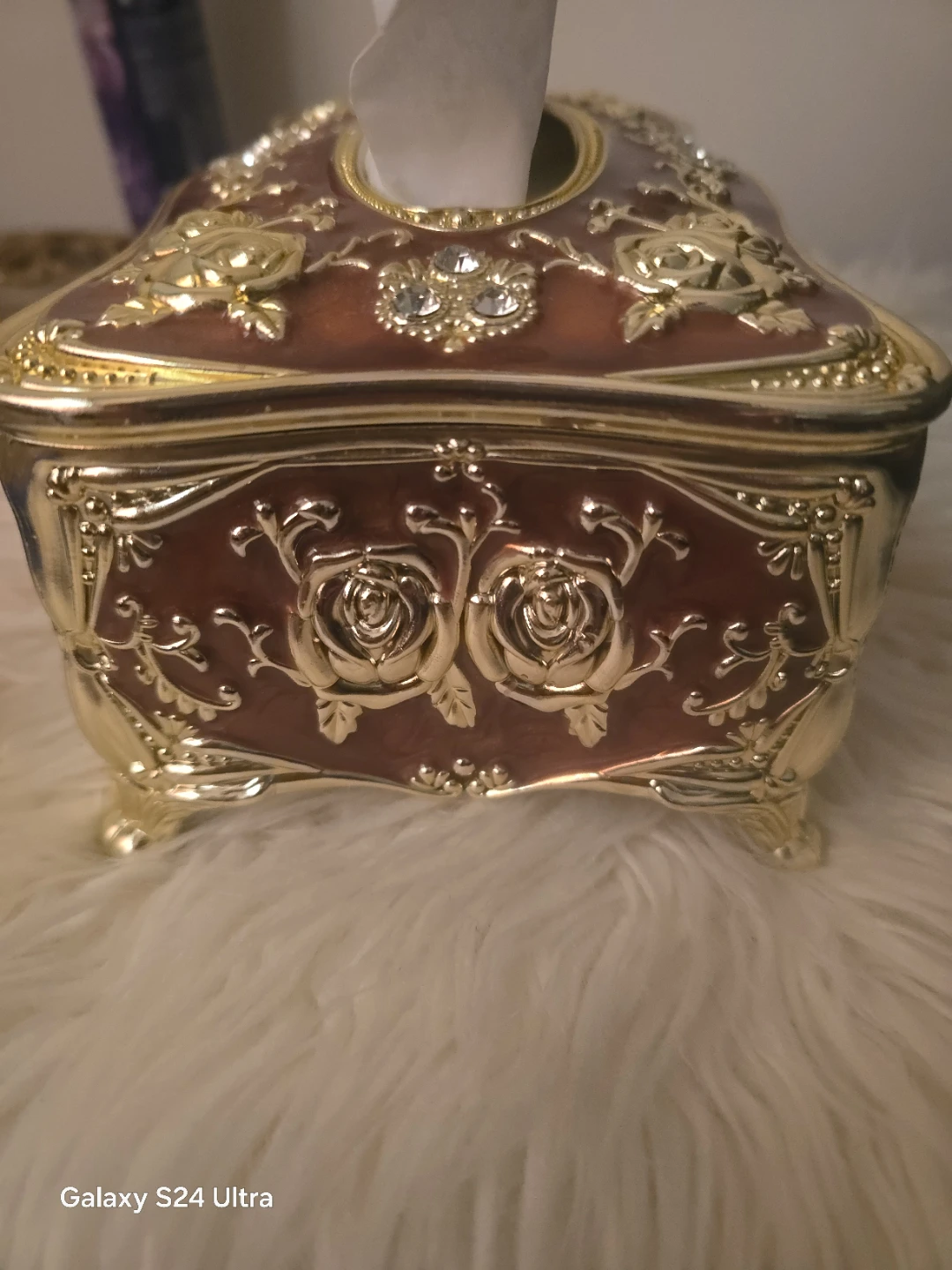 Decorative Tissue Box Holder - Ornate Rose Design - photo 3