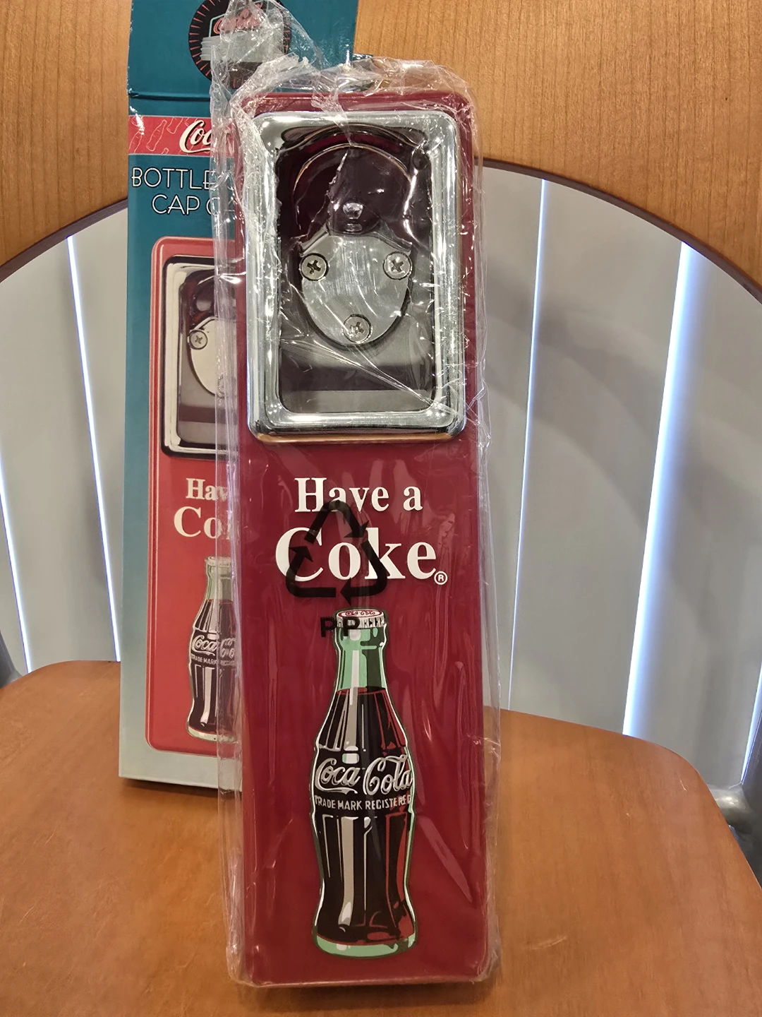 Vintage Coca-Cola Wall Mount Bottle Opener with Cap Catcher - photo 2
