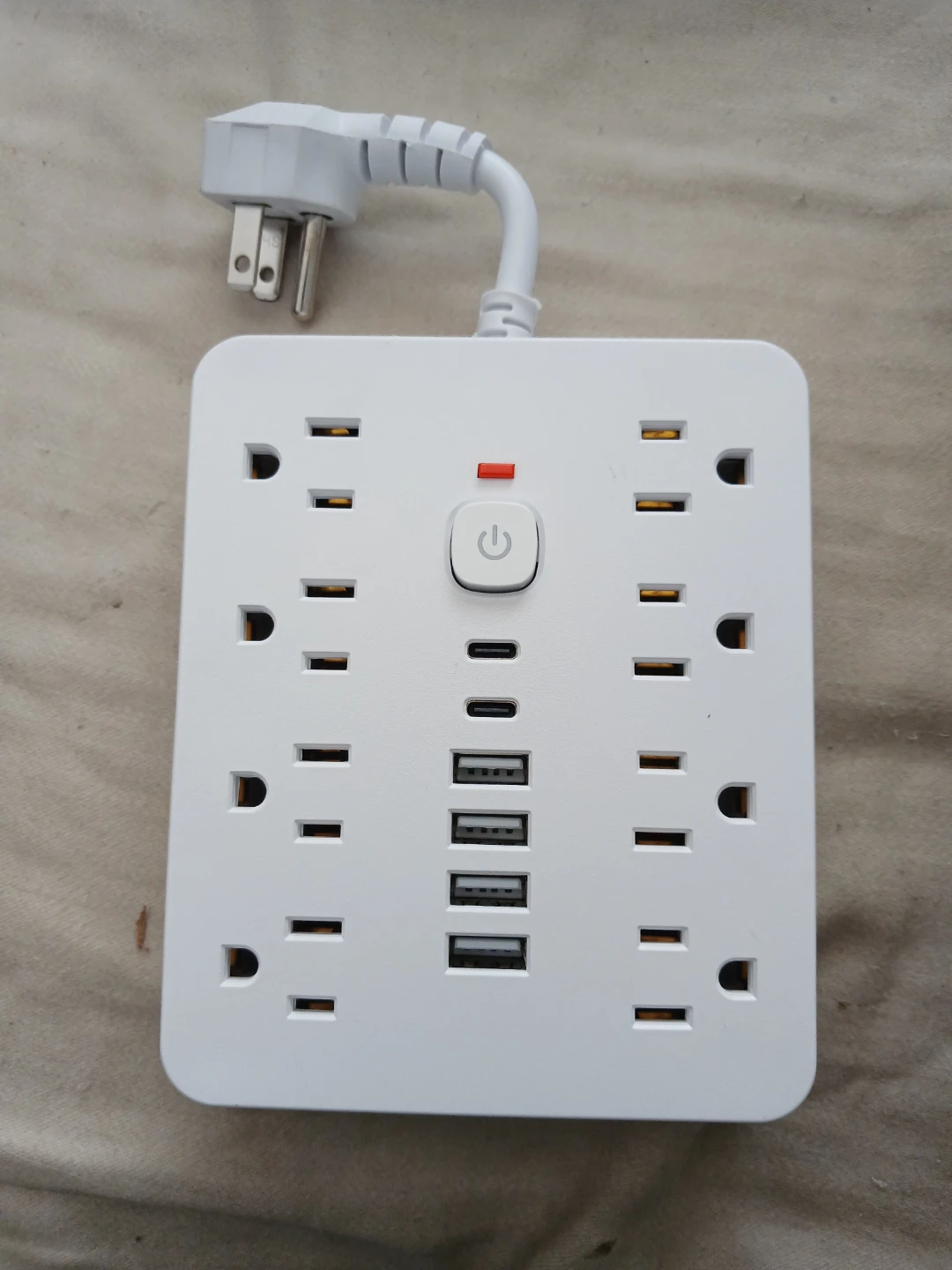 White Power Strip with USB Charging Ports