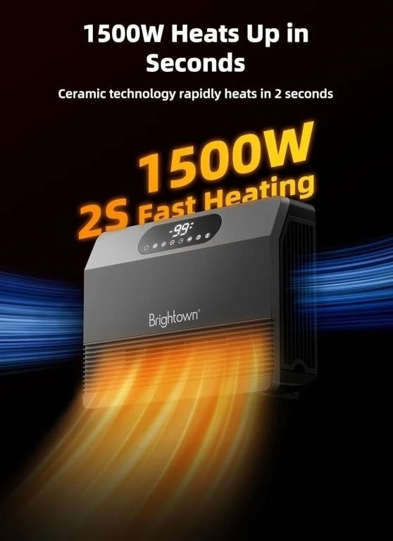 Brightown 1500W Smart Ceramic Heater with Remote - photo 2