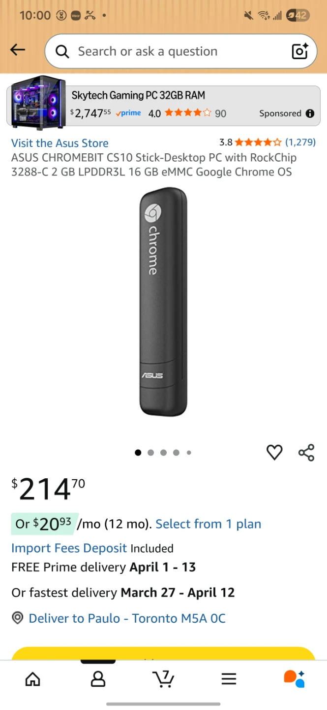 ASUS Google Chrome OS Mini PC Stick - photo 2