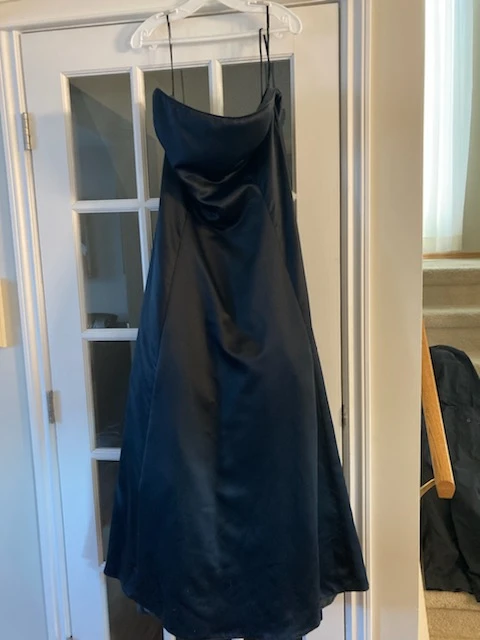 Black Satin Evening Gown (Bridesmaid or Grad)