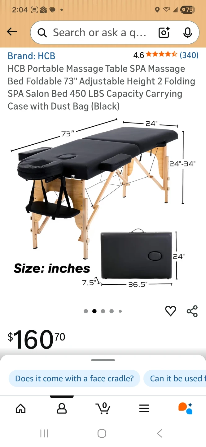 HCB Foldable Massage Table SPA Bed - photo 2