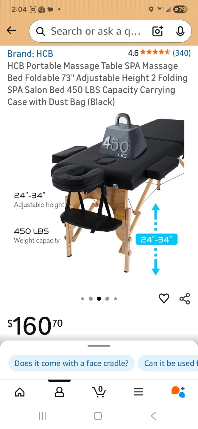 HCB Foldable Massage Table SPA Bed - photo 3