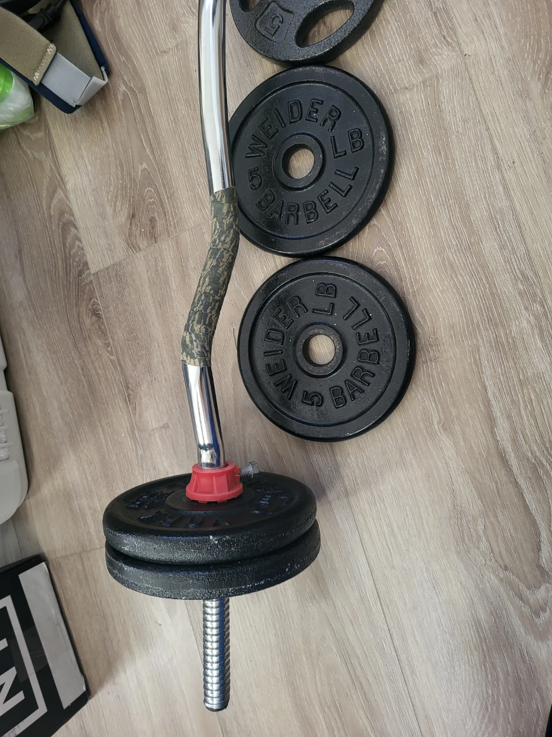 Curlbar + 50lbs plates - photo 2