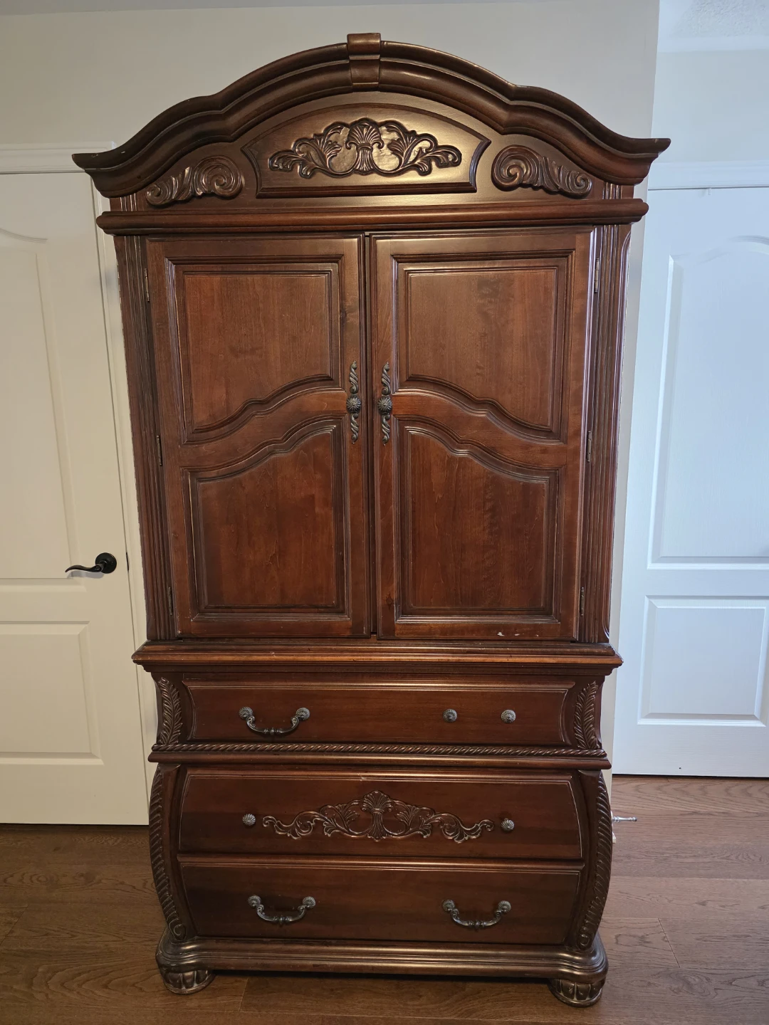 Wooden Dresser and Armoire Set