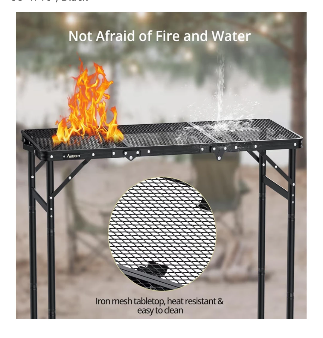 Tri-fold Grill Table - Black - photo 2