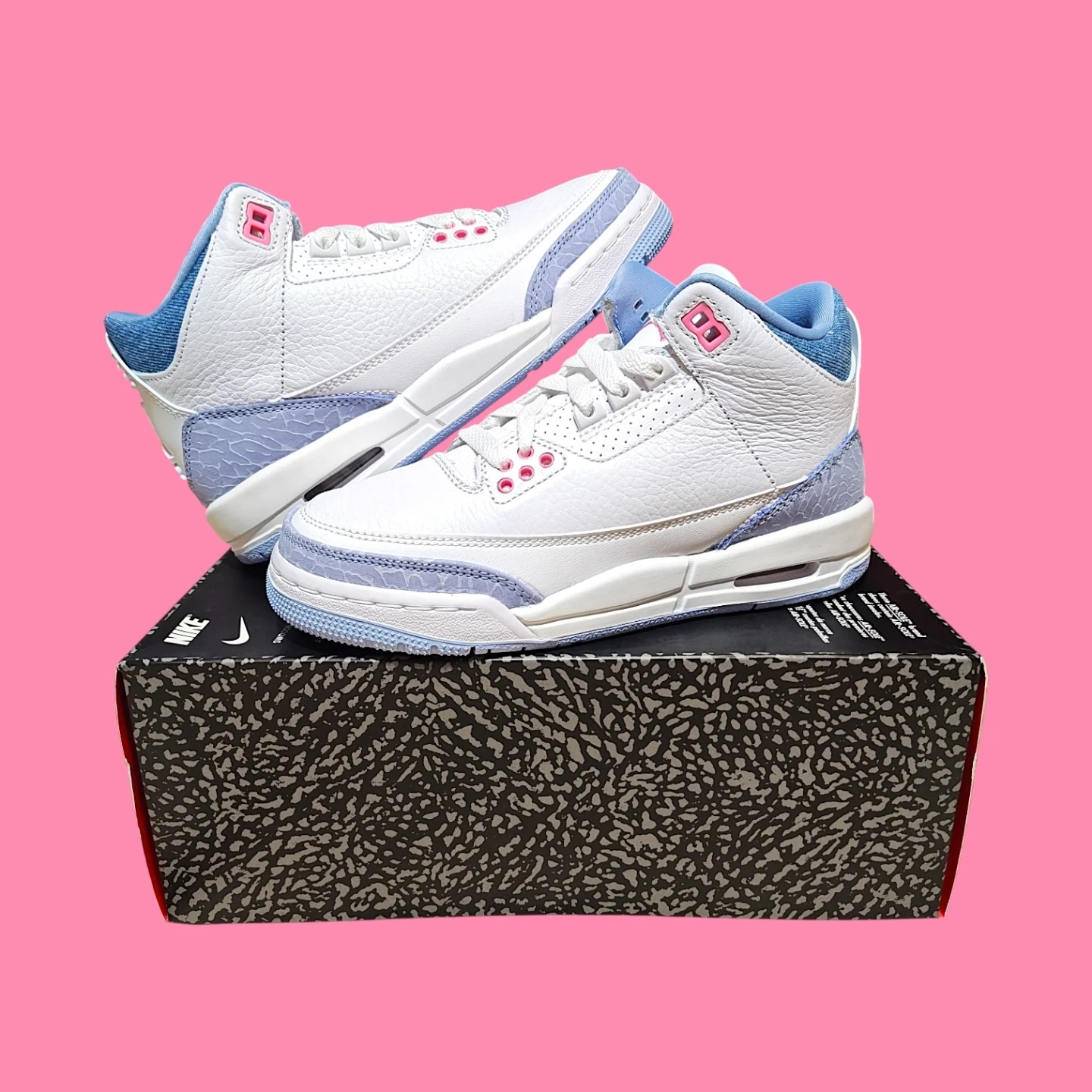 🚺3.5Y US—Air Jordan 3 Retro GS 2025 [PINK GLOW–COBALT BLISS]