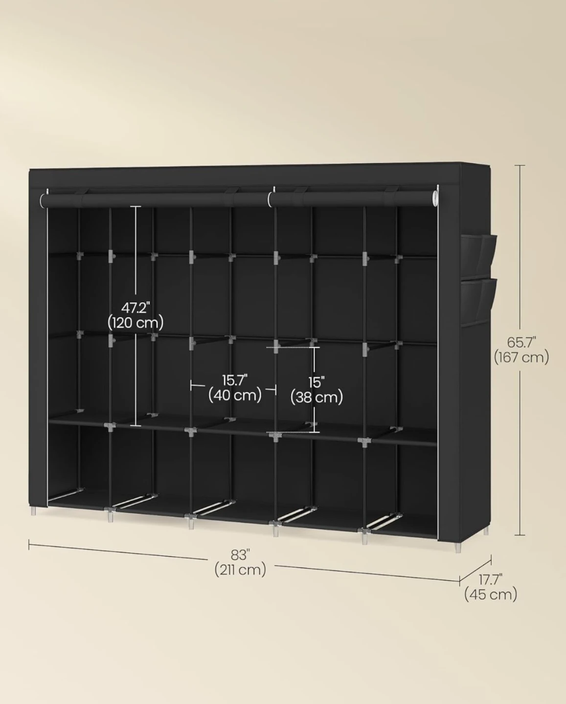 SONGMICS Portable Clothes Closet Wardrobe - photo 4