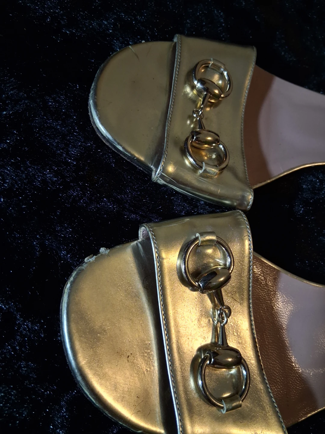 Gucci Gold Horsebit Sandals Size 38 - photo 4