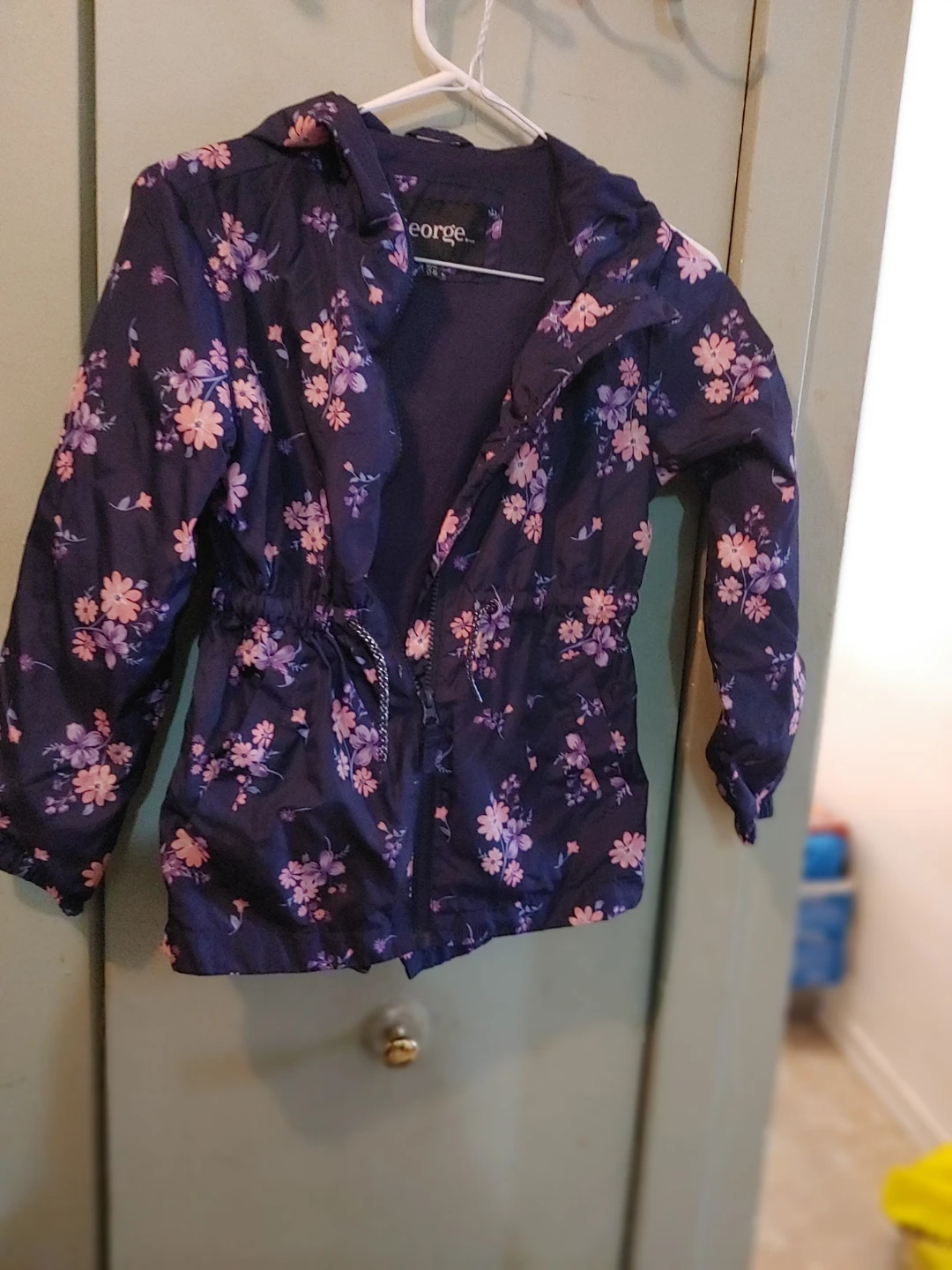 George. Floral Lightweight Hooded Jacket - Size 7-8