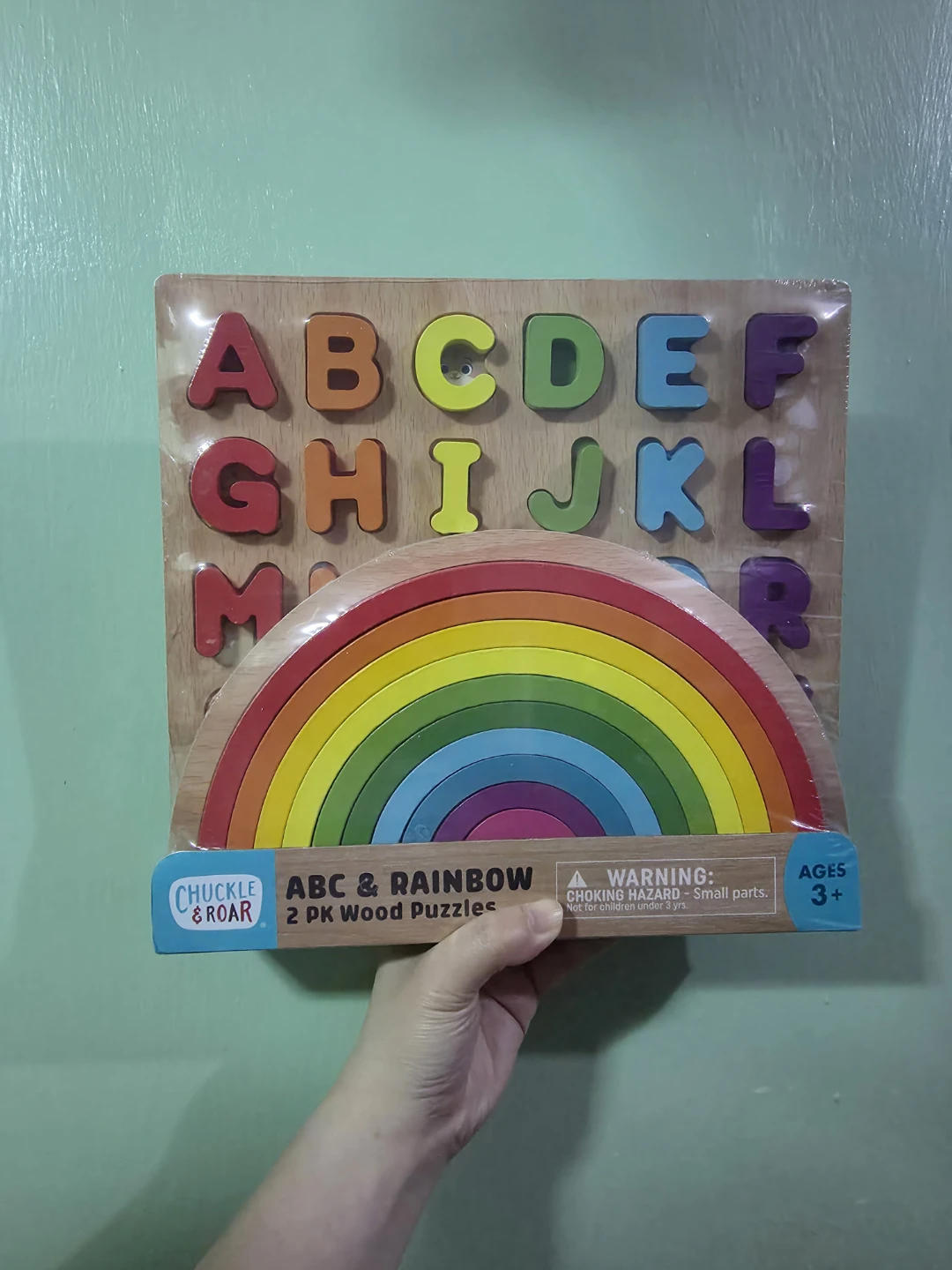Chuckle & Roar ABC & Rainbow 2 PK Wood Puzzles