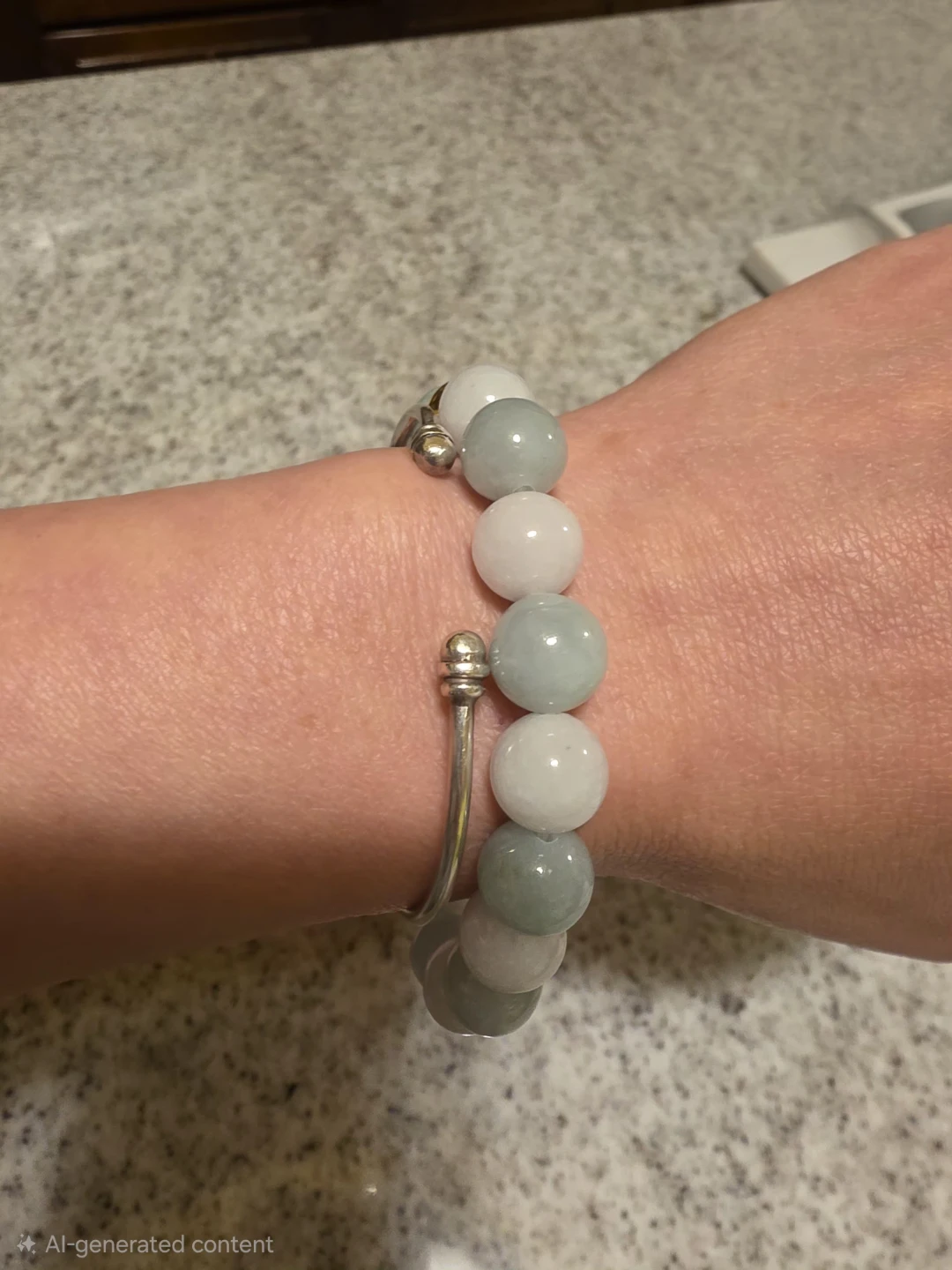Jade Bead Bracelet with Gold Accent - photo 2