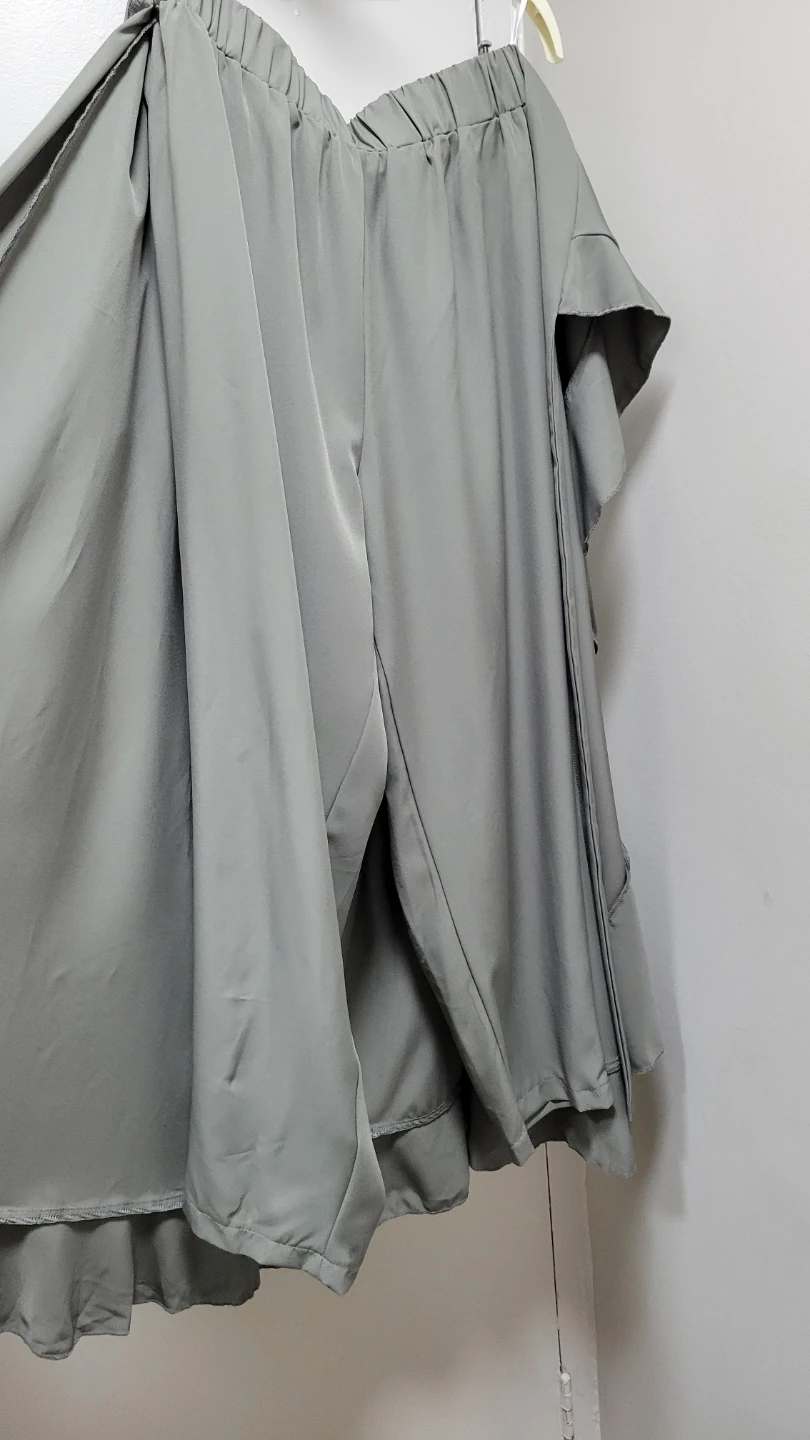 Women Casual Plain Tie-Waist Wrap Skirts Pants - photo 4
