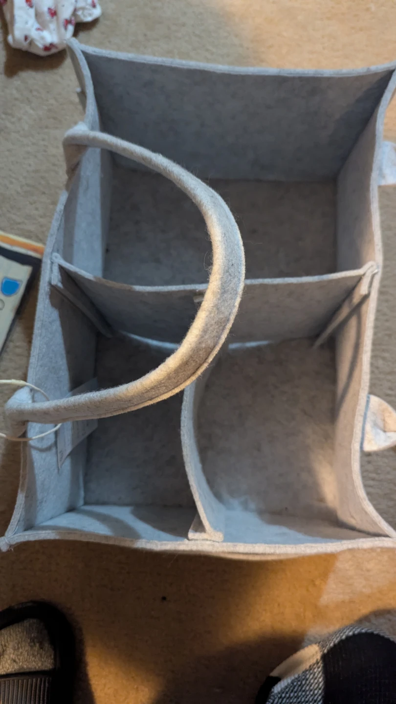 Grey Felt Diaper Caddy Organizer - photo 2