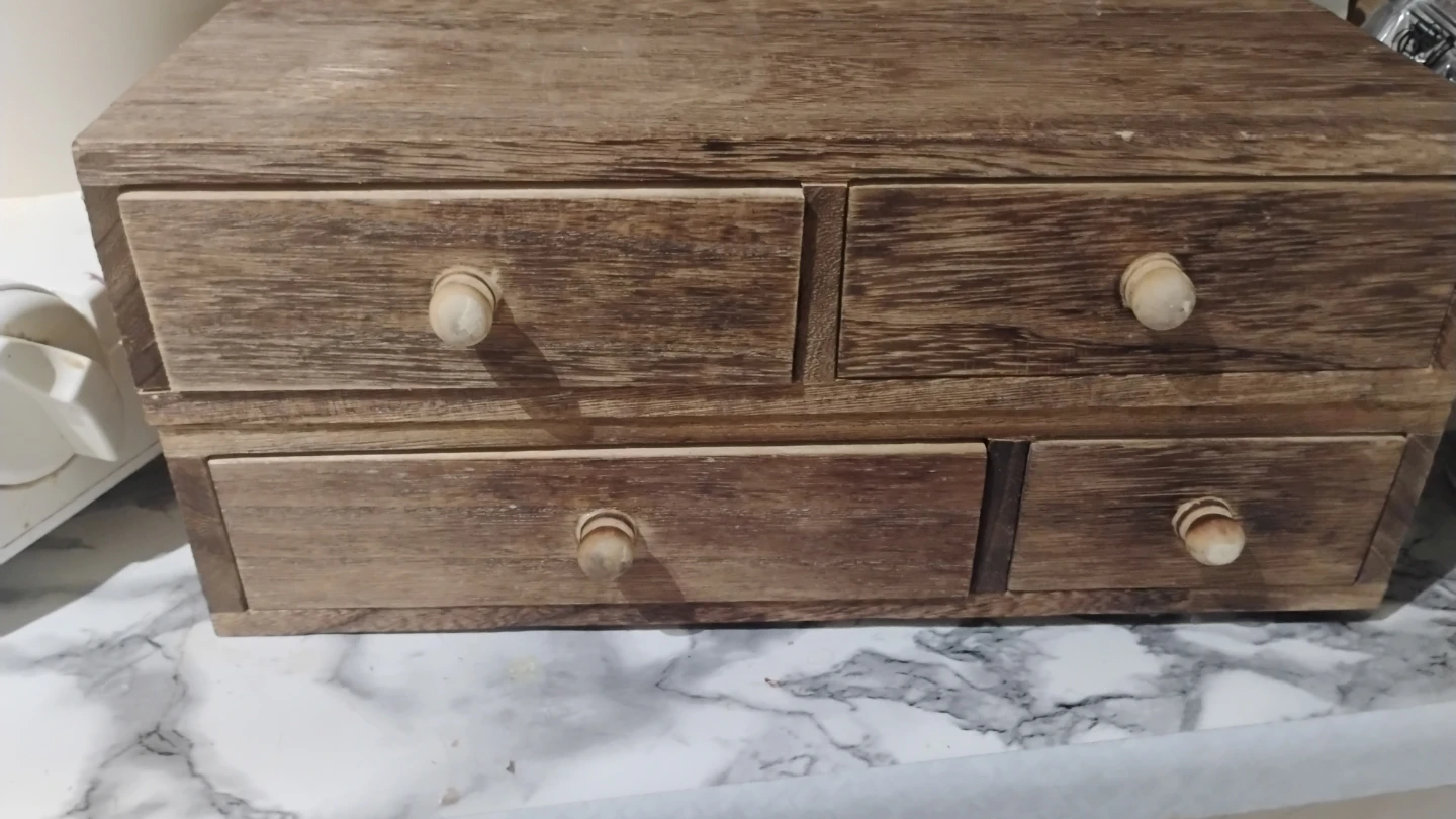 Wooden 4-Drawer Organizer Box