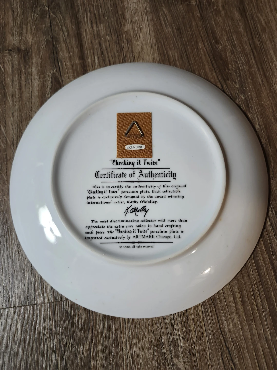 Kathy O'Malley "Checking It Twice" Collector Plate - photo 2