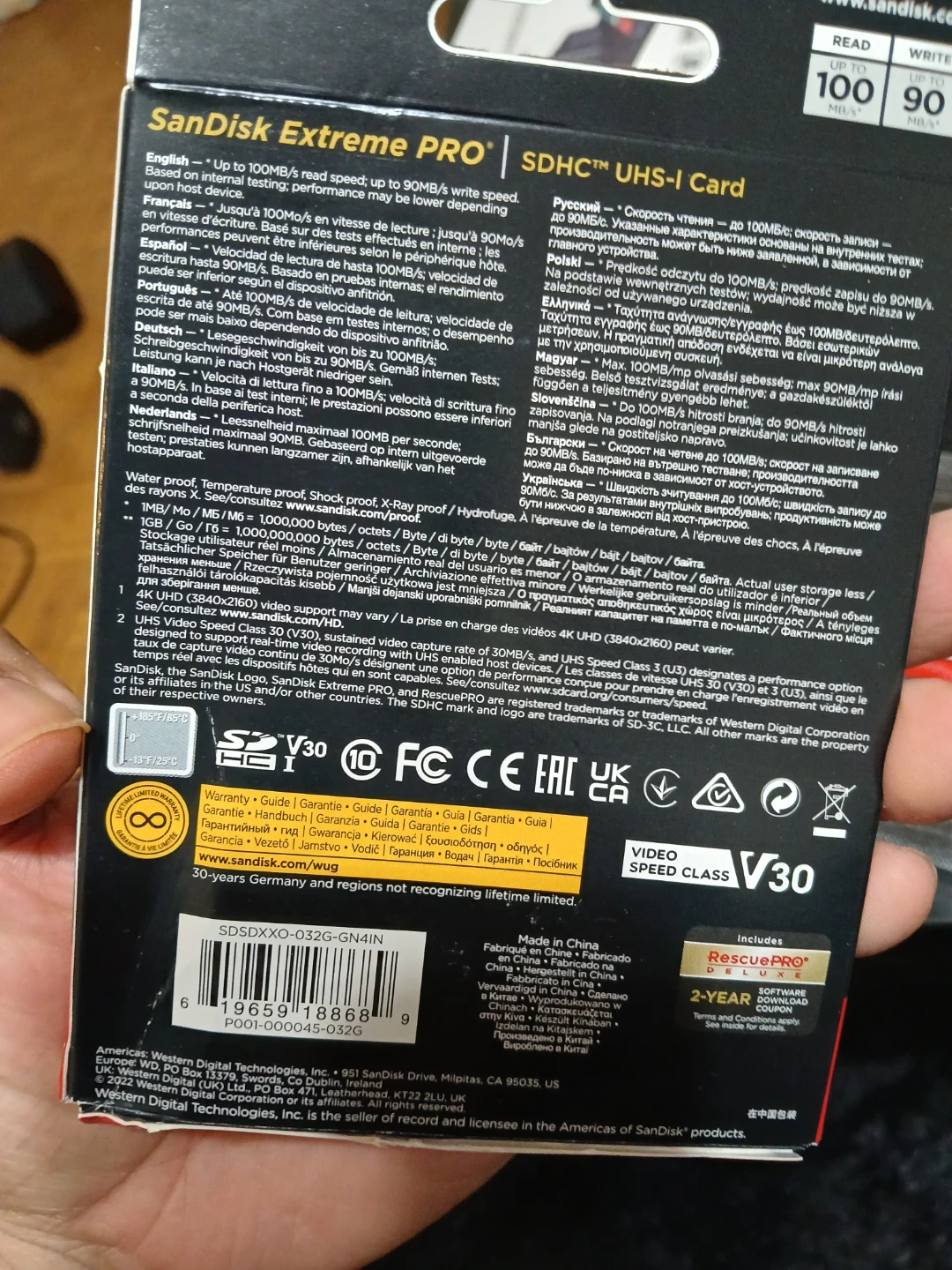 SanDisk Extreme PRO 32GB SDHC UHS-I Card - photo 2