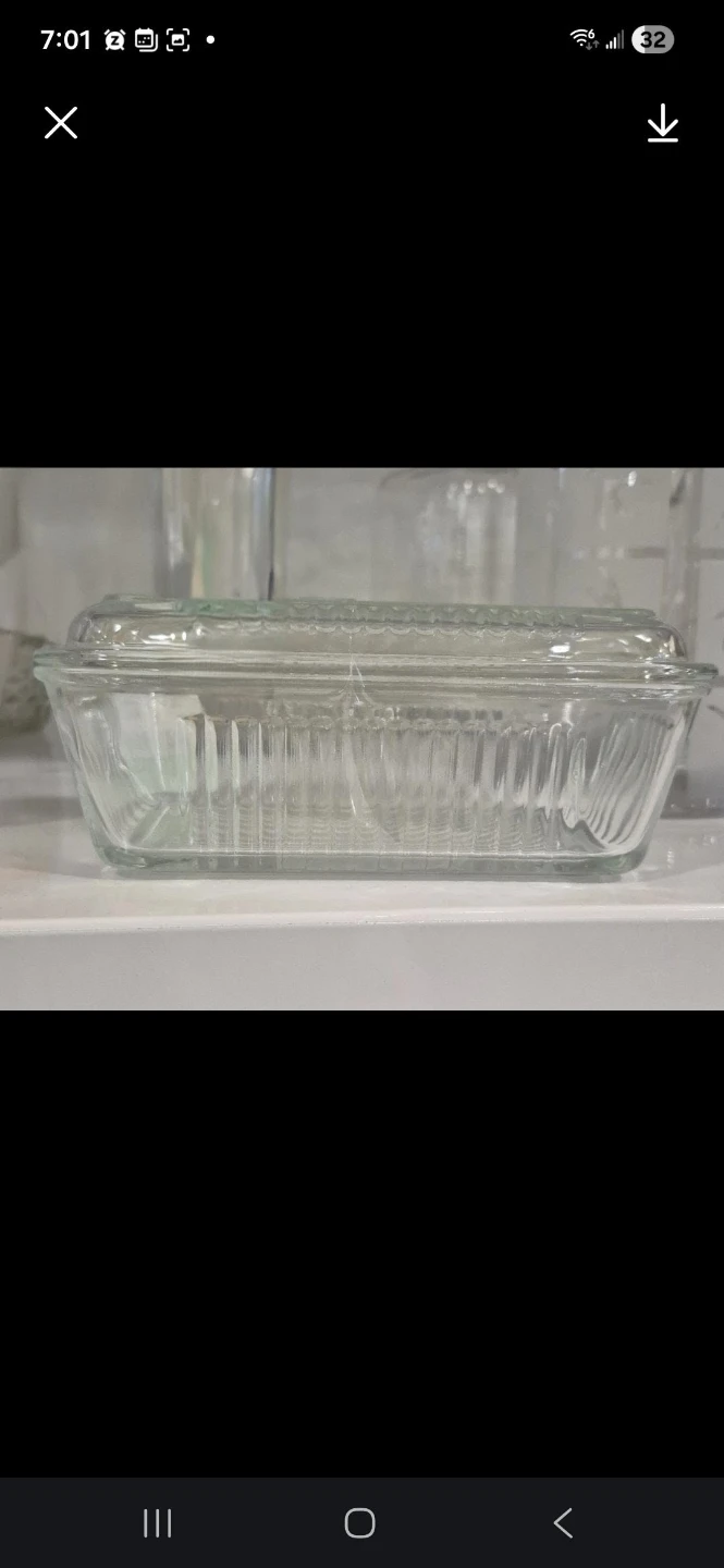 Elegant glass butter dish