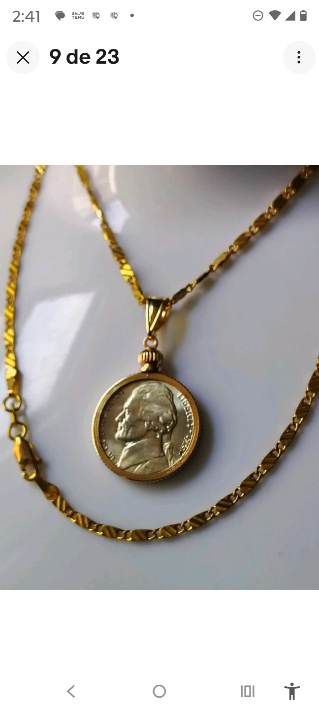 Gold Plated Necklace with 1943 D Jefferson Nickel - photo 5