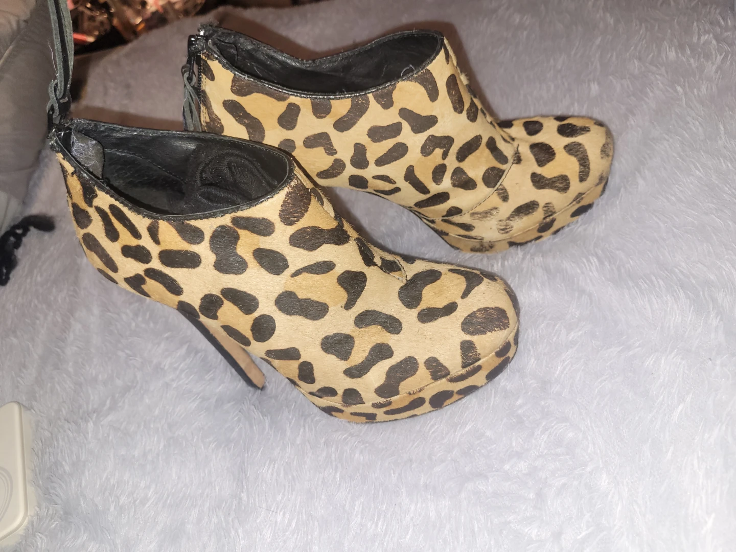 House of Harlem Leopard Print Platform High Heel Ankle Boots - photo 2