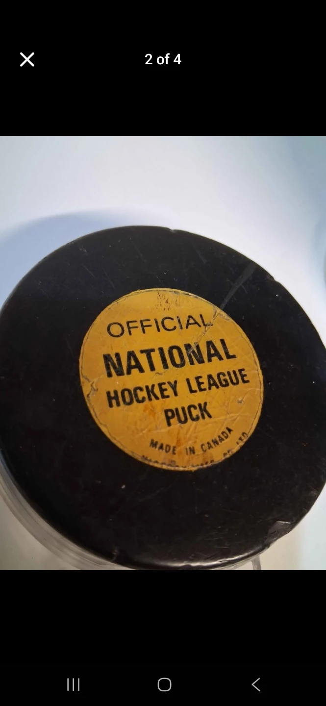 Vintage NHL Viceroy Hockey Puck with Holder