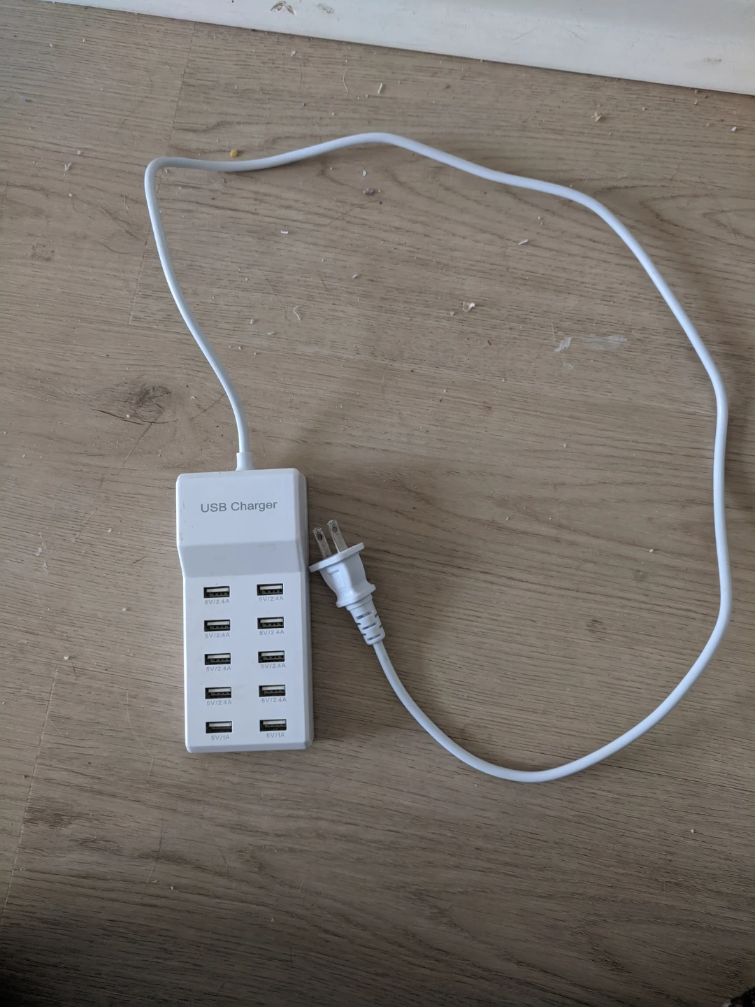 White 10-Port USB Charging Station