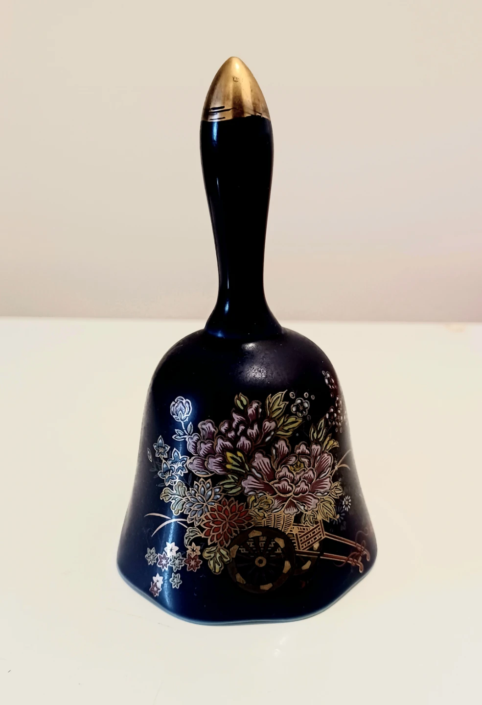 Hand Painted Porcelain Angela Fine Cobalt Bell