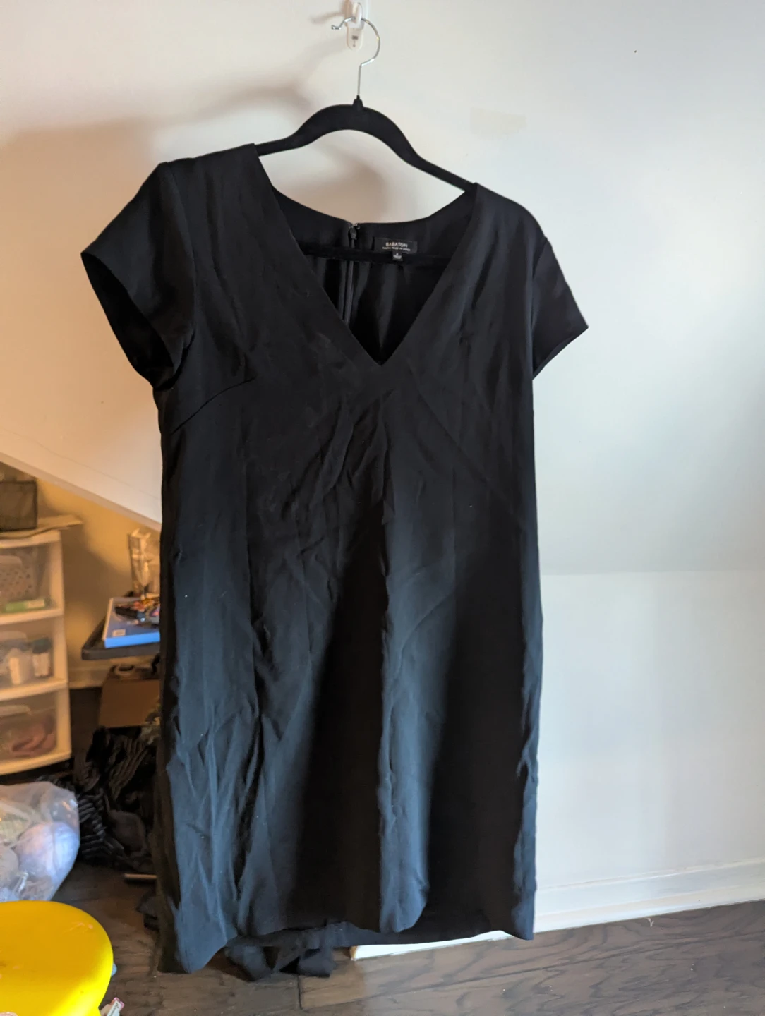 Babaton Black V-Neck Dress