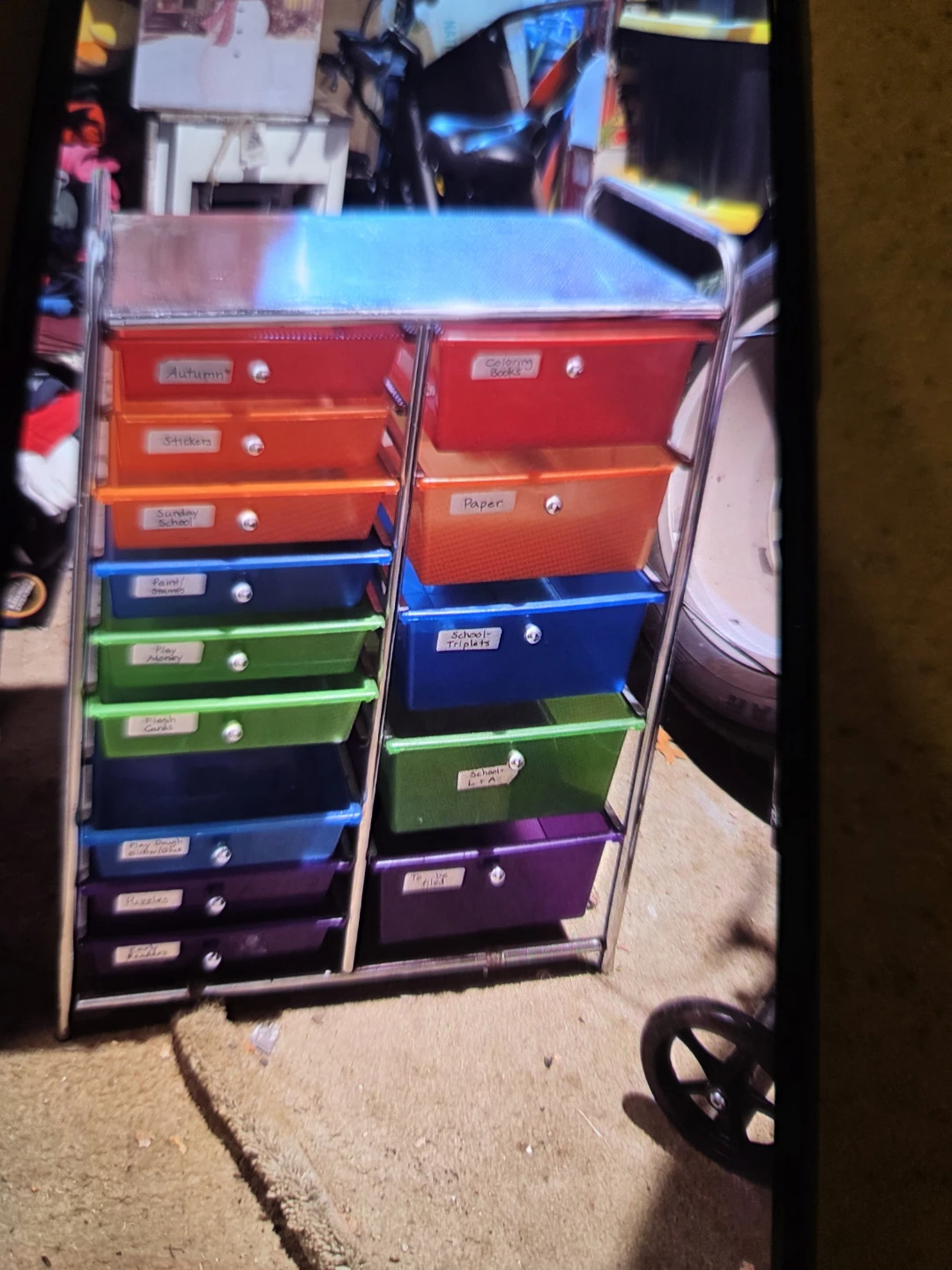 12 Drawer Storage Cart with Labels - photo 3