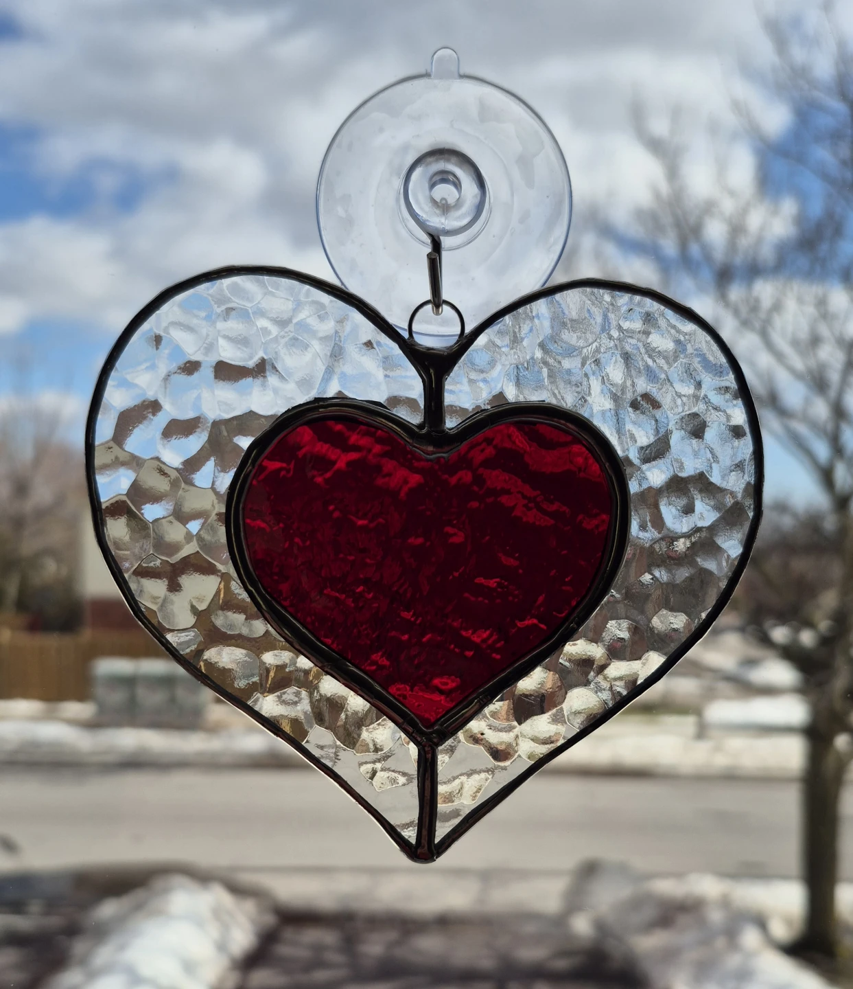 Handmade stained glass heart suncatcher - photo 2