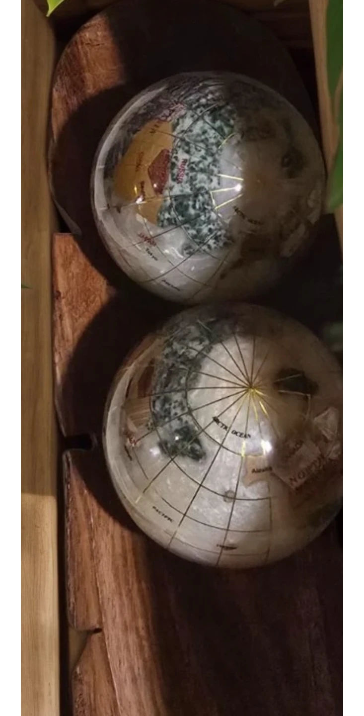 2 Antique crystal Glass Gemstone Globe - photo 3