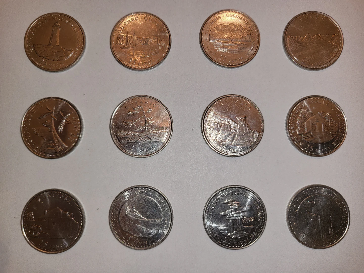 1992 Canadian 12 Province/Territory 25 Cent Coin Collection - photo 4