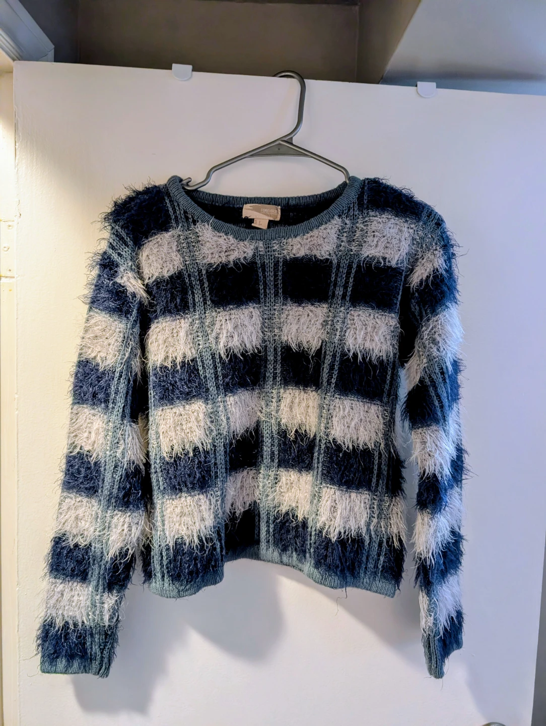 Forever 21 Fluffy Plaid Sweater