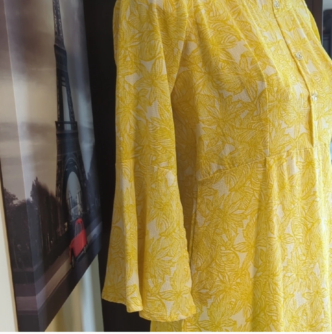 Yellow floral maxi dress - photo 4
