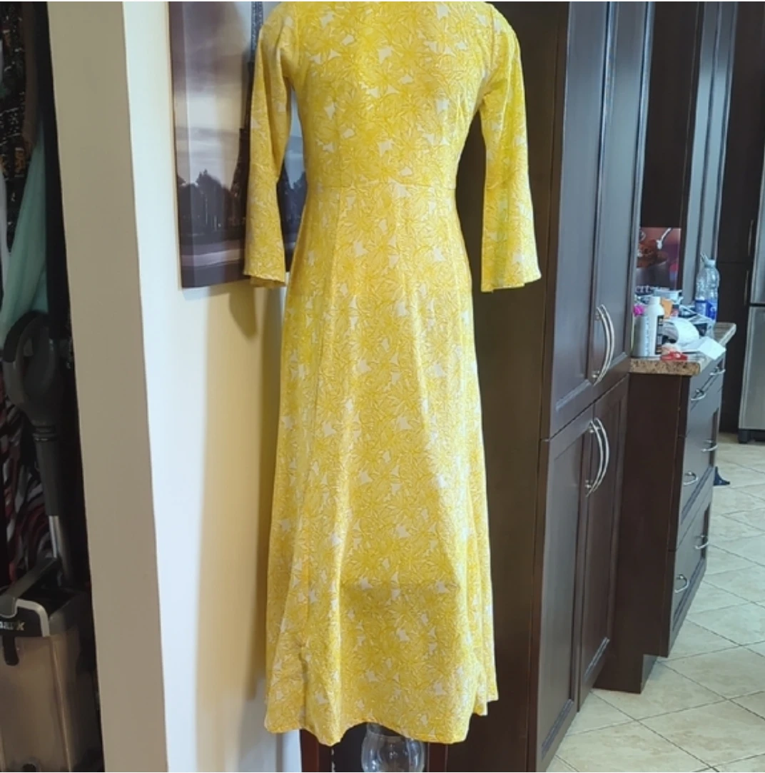 Yellow floral maxi dress - photo 5