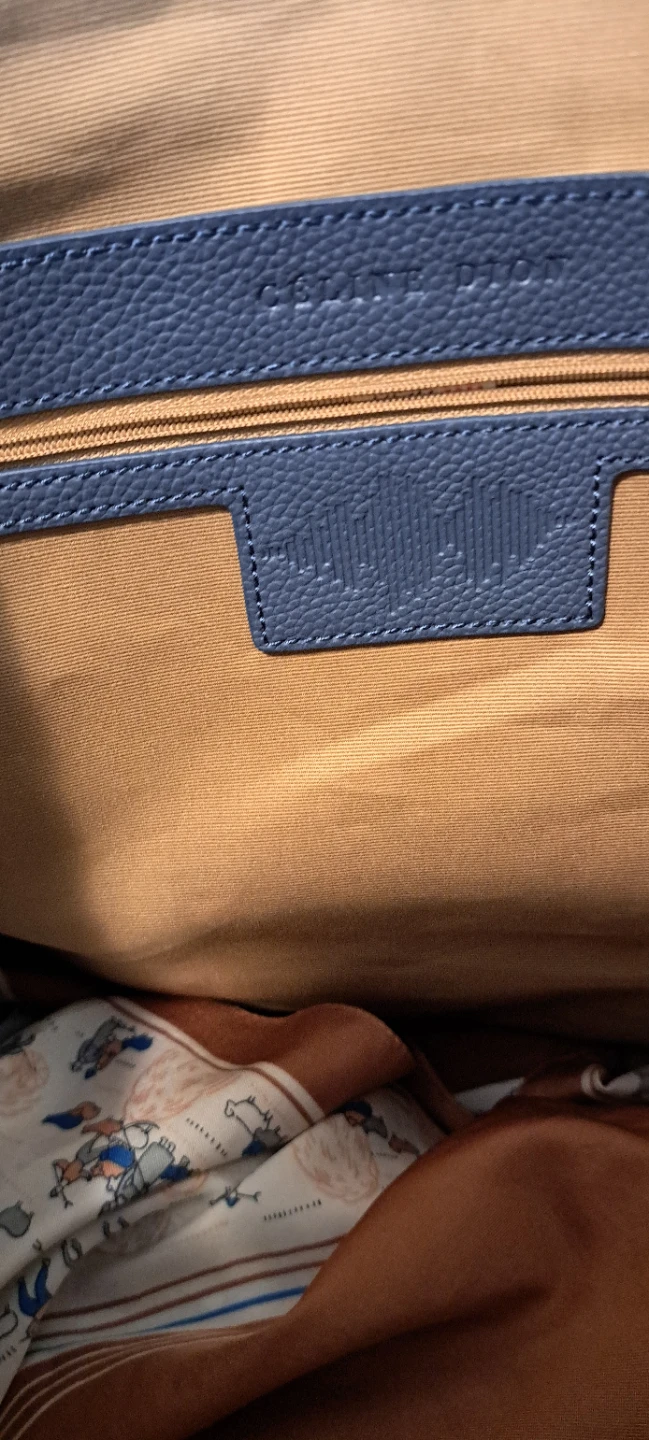 Celine Dion Blue Pebbled Leather Tote Bag - photo 3