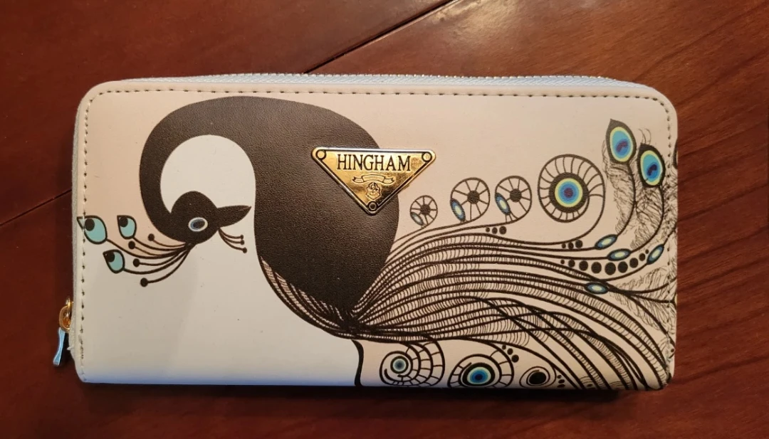 New Hingham Women's Zippered Peacock Wallet