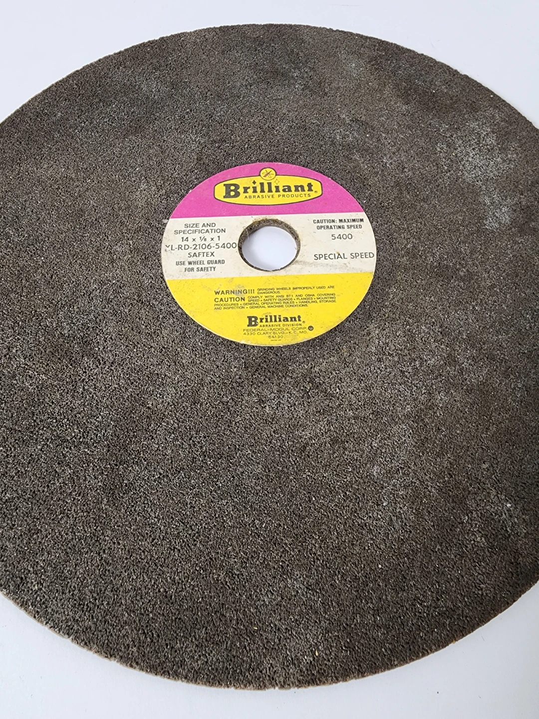 Brilliant Saftex 14" x 1/8" x 1" Abrasive Cutoff Wheel - photo 3