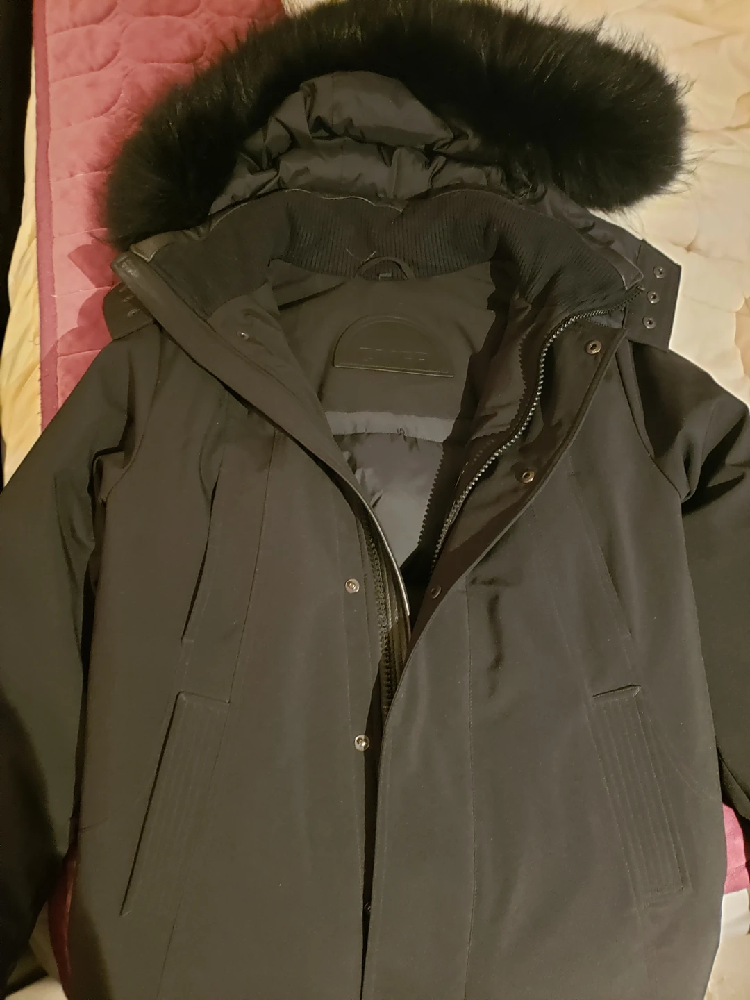 CMFR Black Winter Parka Jacket with Fur Hood