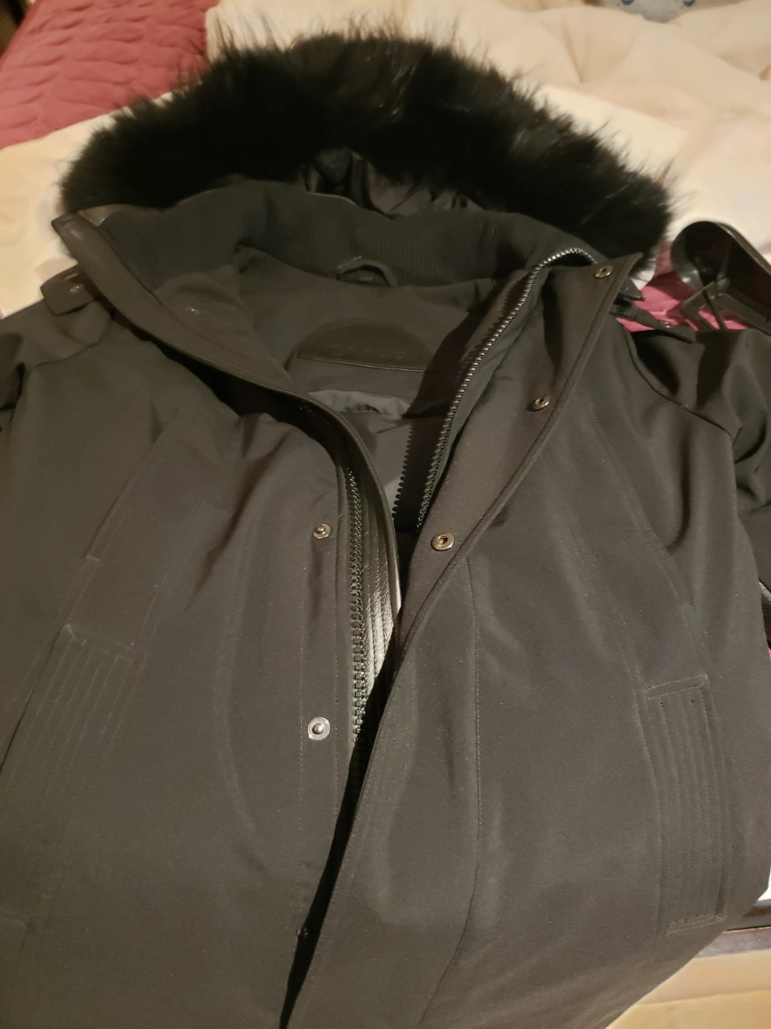 CMFR Black Winter Parka Jacket with Fur Hood - photo 4