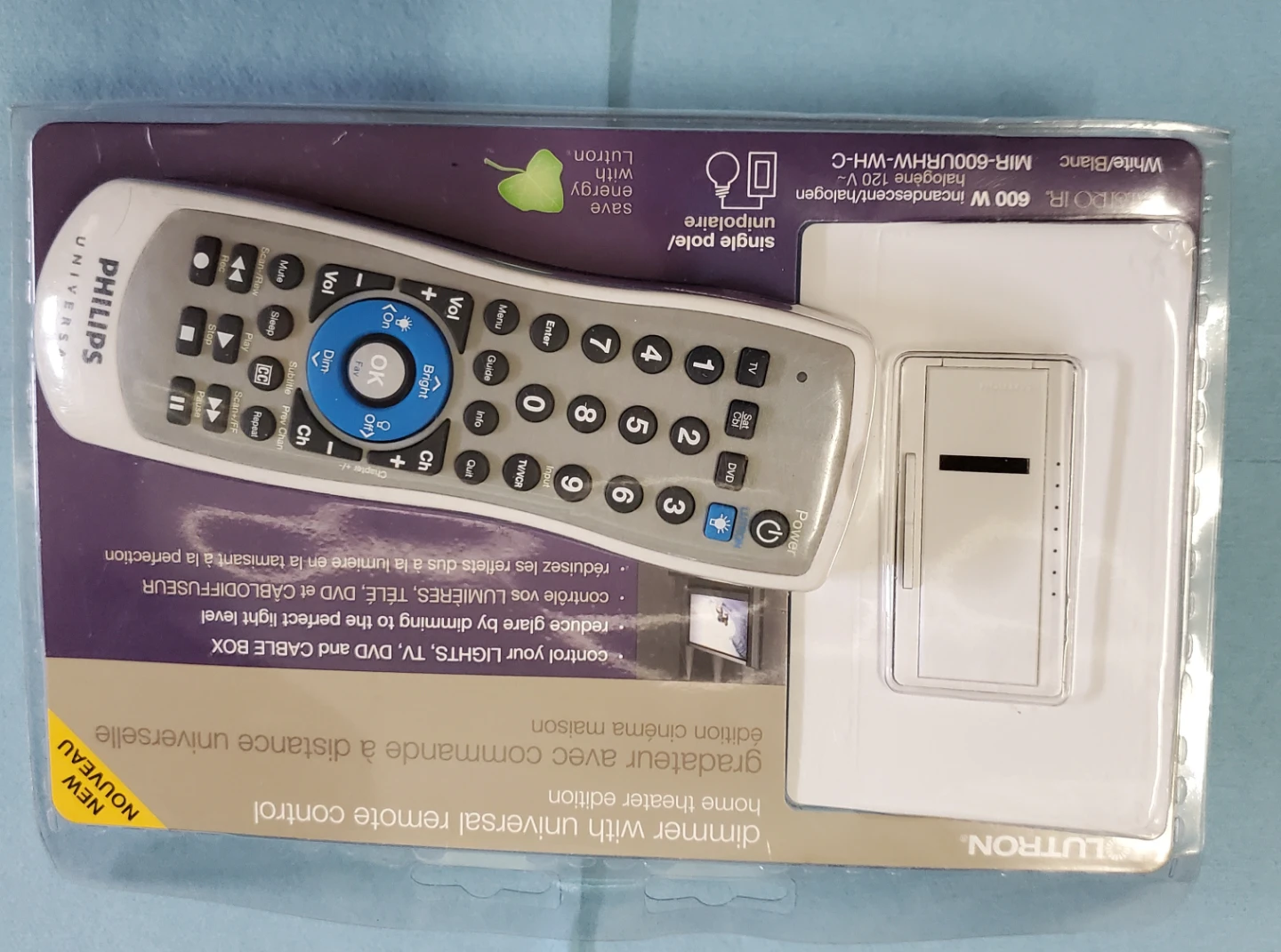 🥕 Lutron MIR-600UHHW-WH-C Universal Remote and Dimmer Kit