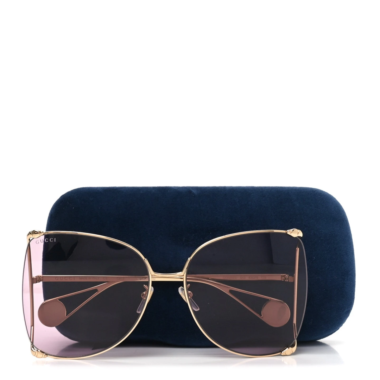 Gucci Oversized Butterfly Sunglasses Gold Tone