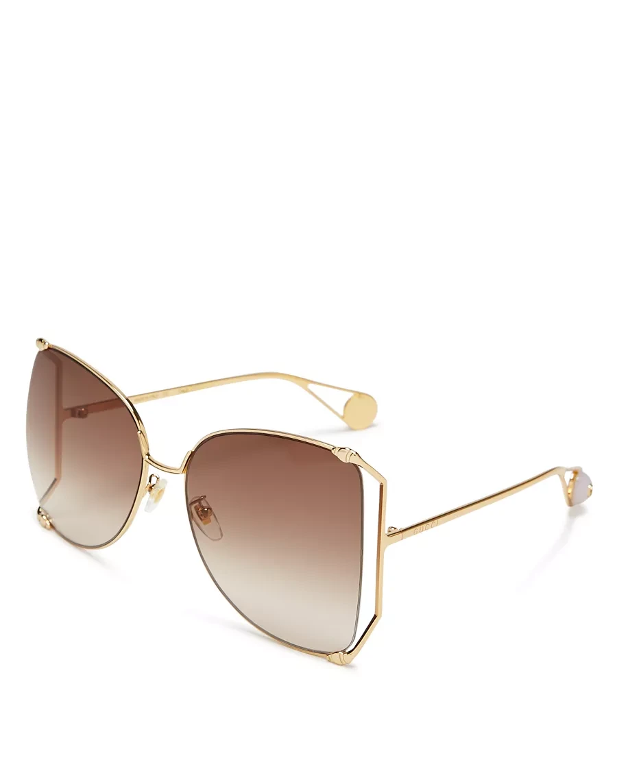 Gucci Oversized Butterfly Sunglasses Gold Tone - photo 4