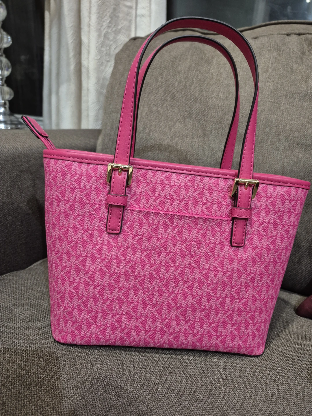 Michael Kors MK Jaquard Tote Bag - Pink - photo 4