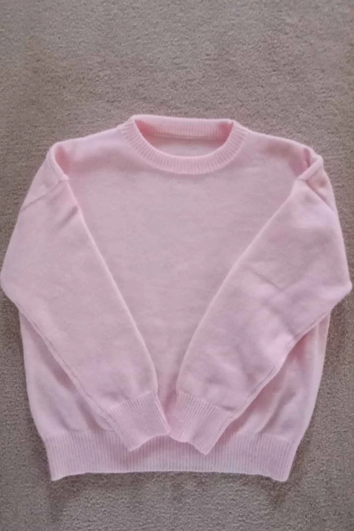 Light Pink Crewneck Knitted Sweater- Women's M