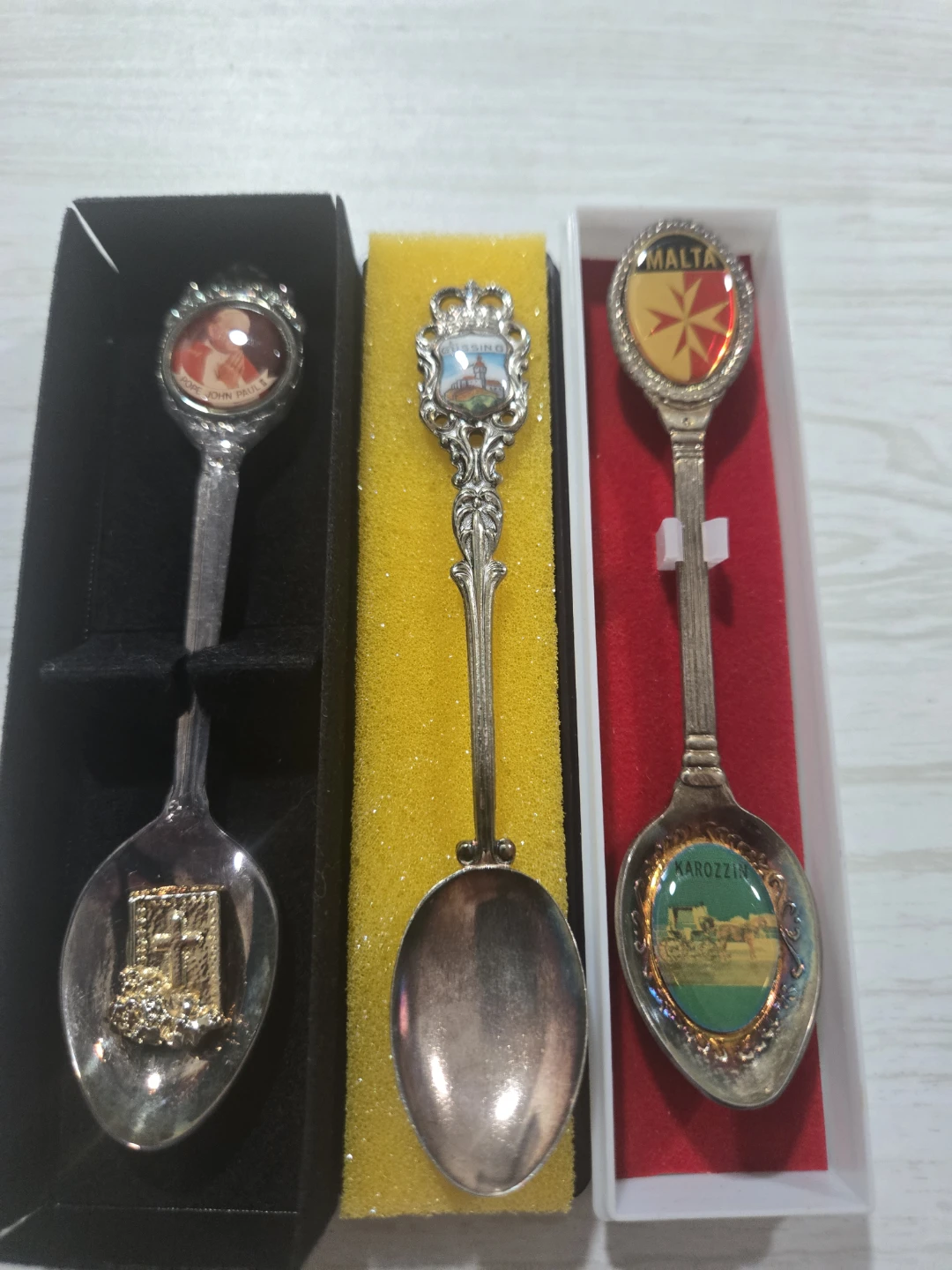 Souvenir Spoons Set - Malta and John Paul II, Gussing Austria