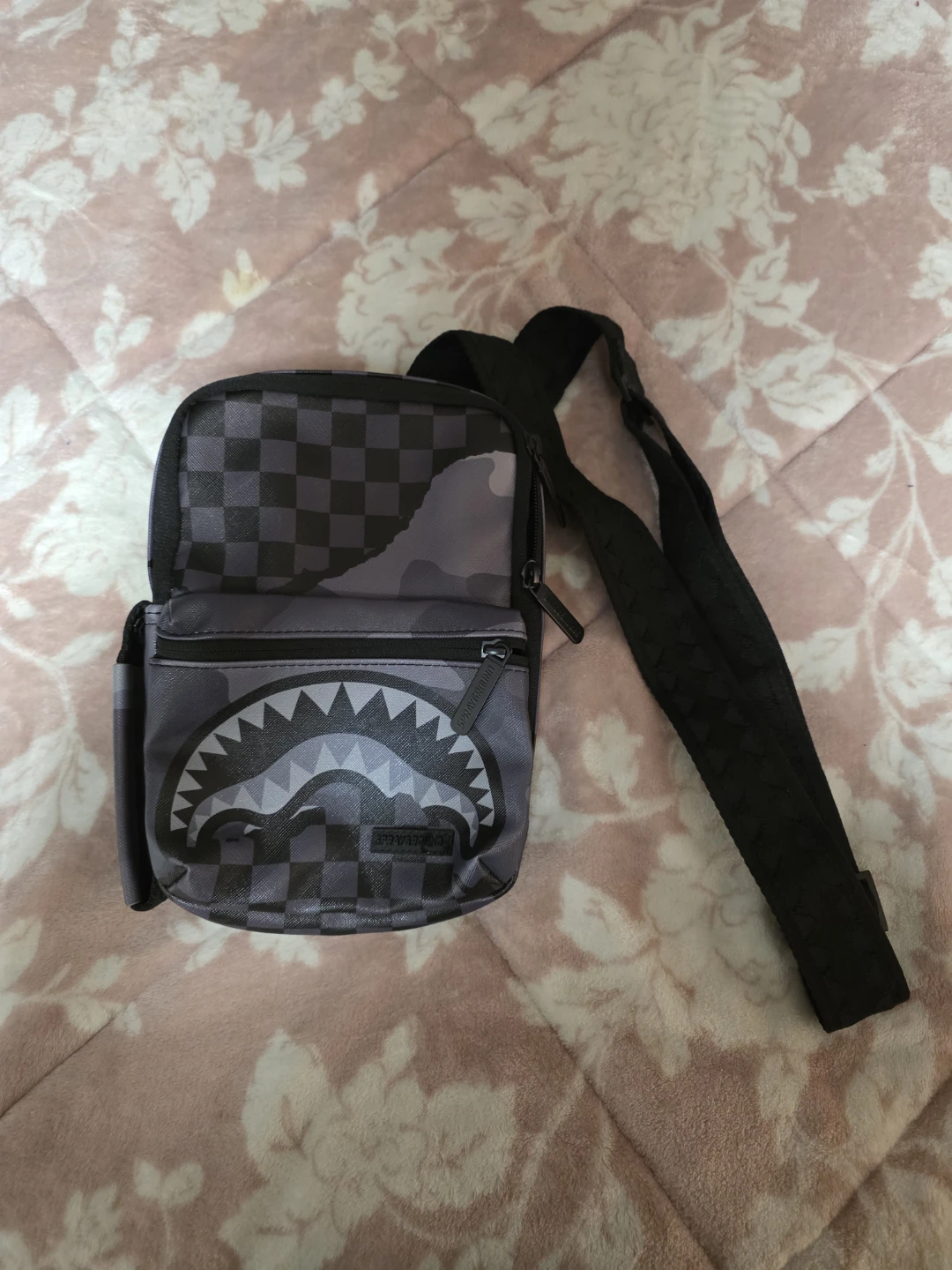 Sprayground Shark Mouth Camo Crossbody Bag