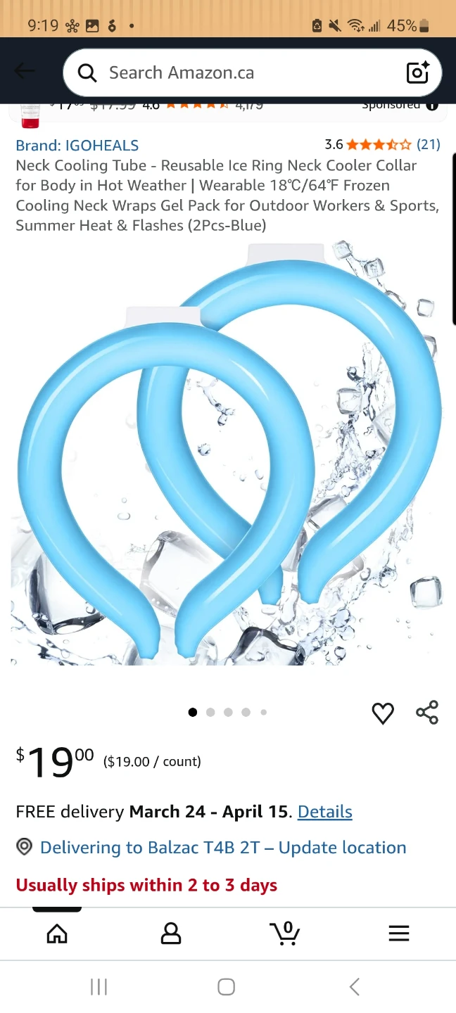 IGoHeals Neck Cooling Tube - Ice Ring Cooler Collar 🧡